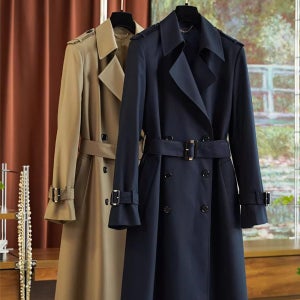 여성 가을 트렌치코트 맥코트 클래식 더블버튼 롱 벨트 아우터