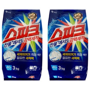 애경 스파크 오리지널 가루 세탁세제 리필 3kg x 2개