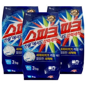 애경 스파크 오리지널 가루 세탁세제 리필 3kg x 3개