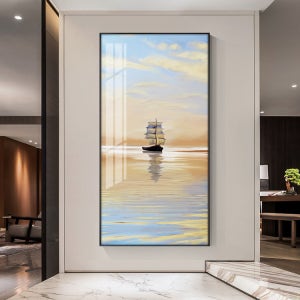 순조로운 항해 현관 장식 그림 배의 수직 버전 복도 통로 복층 계단 걸이 그림 현대 간단한 벽화