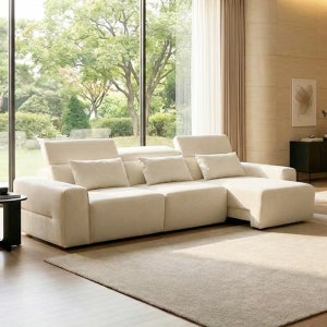 세인트블랑 릴렉시아 슬라이드 모션 아쿠아텍스 리클라이너 패브릭 소파 sk 아이보리, 4인용