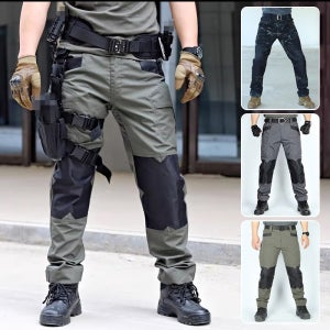 1+1 남성용 고탄력 방수 전술 바지 여름 빅사이즈 스판카고바지