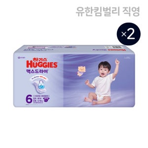 하기스 2025 맥스드라이 공용 6단계 40매X2팩 (밴드형 기저귀) / 점보형 국내생산