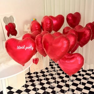 하트 헬륨 풍선 1P 젤리하트 레드 호일 은박 레터링풍선 촬영소품 웨딩 브라이덜샤워 생일