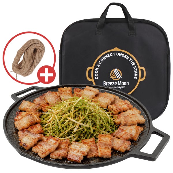 브리즈문 국산 5X 티타늄 코팅 캠핑 그리들 인덕션 바베큐 대형 불판 그릴 전골 30cm