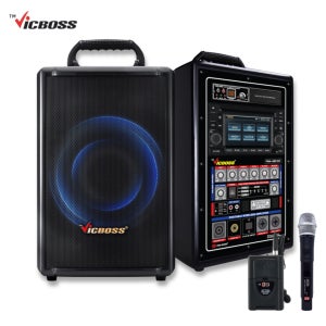 빅보스 PWA-H852DF 300W 강당 교회 행사용 블루투스 이동식앰프 무선마이크 2개