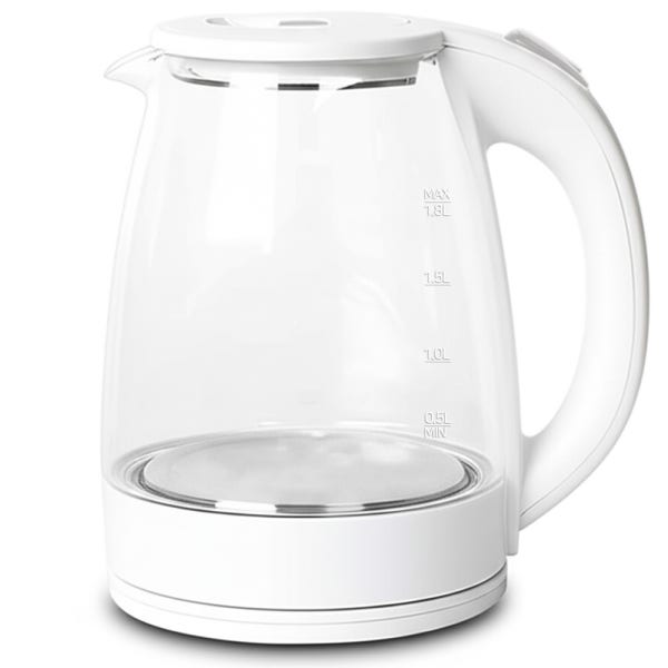 커피포트 1.8L 투명한 유리 전기포트 미니 무선 전기주전자 티 포트기 고품질 내열글라스