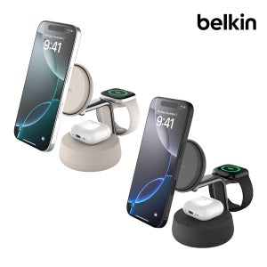 벨킨 Qi2 25W 3in1 울트라차지 프로 마그네틱 초고속 무선 충전 스탠드 WIZ040 아이폰 17 16