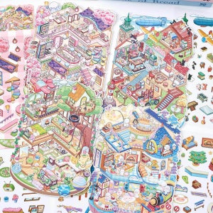 3D 입체 스티커 방꾸미기 집꾸미기 미니어쳐 DIY 벚꽃축제 방꾸스티커