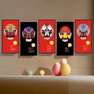 오방신 벽 경극 가면 충칭 샤브샤브 주방 쓰촨 인테리어 중국 행운 벽걸이 그림 액자