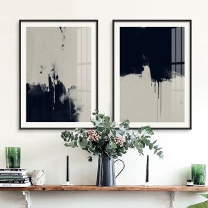 잉크 섀도우 모던 미니멀 흑백 회색 거실 인테리어 그림 북유럽 홀 추상화 벽걸이 주방 액자