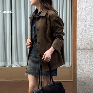 루즈핏 스웨이드 여성 자켓