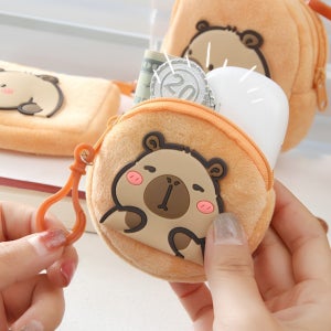 카피바라 동전 지갑 미니 파우치 일본 코인 엔화 키링 케이스 보관함