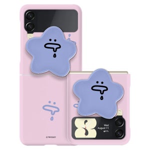 트라이코지 와글와글 스마트폰 그립 톡홀더 스마트톡 슬림 하드 케이스 먹보, 갤럭시Z 플립3