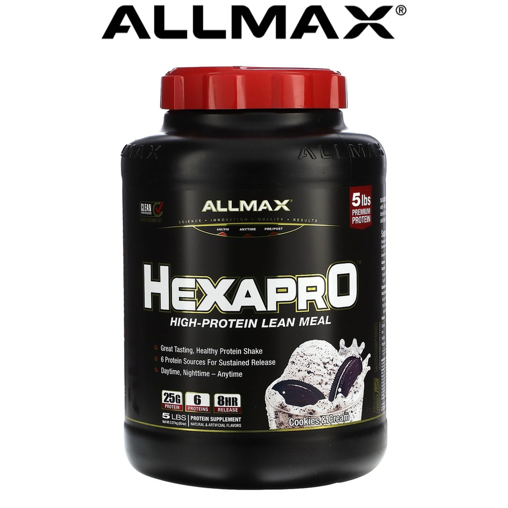 올맥스 <b>헥사프로</b> 고단백 린 밀 <b>쿠키앤크림</b> 2.27kg