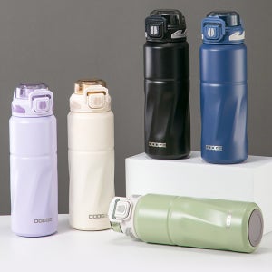 보온병 보냉 텀블러 DODGE 820ml 316 스테인리스 원터치 뚜껑 빨대 대용량 물병