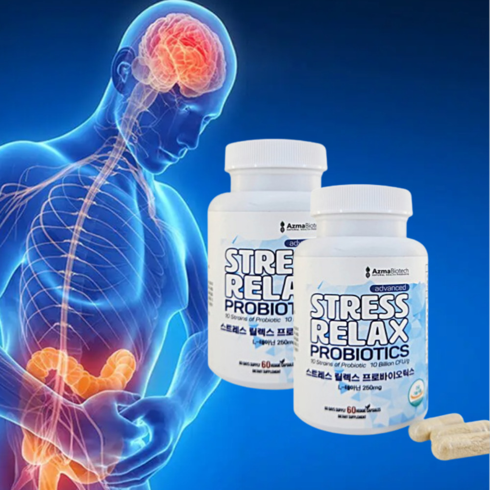 1+1 테아락토 배합 프로<b>바이오틱스 100억</b> 테아닌 <b>유산균</b> 스트레스앤릴렉스 약 4개월