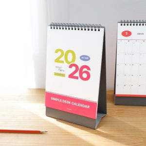 모모팝 2026년 달력 심플 탁상 벽걸이 슬림 데스크 캘린더(A5), 1개