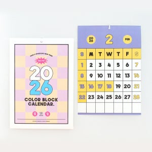 모모팝 2026년 달력 심플 탁상 벽걸이 컬러 블록(A3), 1개