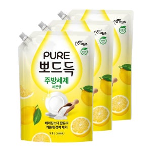 피죤 퓨어 뽀드득 주방세제 리필 1200ml 3개