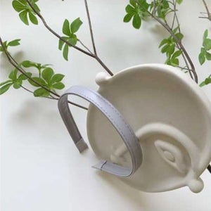 베이직 데일리 가죽 머리띠 헤어 밴드 색상 그레이
