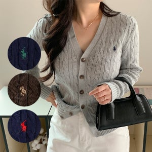 폴로 랄프로렌 가디건 보이즈 브이넥 꽈배기 니트