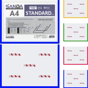 산다케이스A4양면테이프 자석부착 청색 가로 투명 문서 오픈 210-297mm 군 민 세로