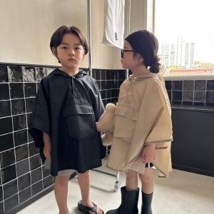 오늘발송 베이지S 아워 2025OUR레인판초 데일리 키즈 초딩비옷 우비 안녕미자야