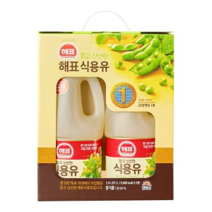 해표 식용유 1.9L 2개입 명절 선물세트 대용량 콩기름 튀김유
