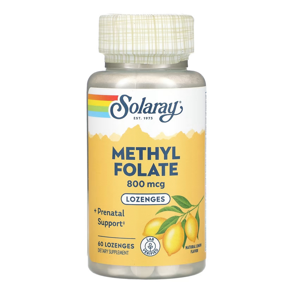 솔라레이 <b>메틸 폴레이트</b> 엽산 레몬 <b>800mcg</b> 60로젠지