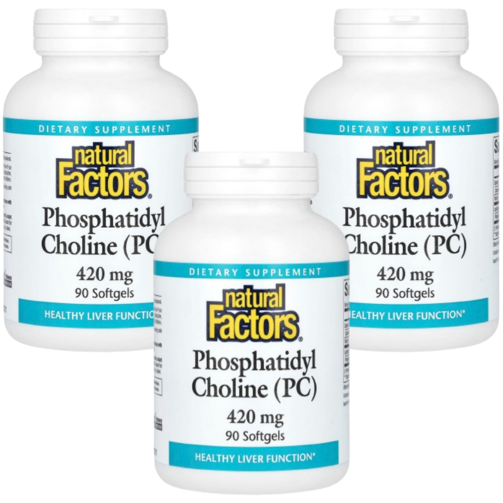 내츄럴팩터스 포스파티딜콜린 <b>Phosphatidylcholine</b> 420mg 90정 3개