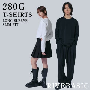 [라이브베이직] 280G 슬림핏 남자 여자 무지 긴팔 티셔츠 긴팔티 검정 흰색티셔츠