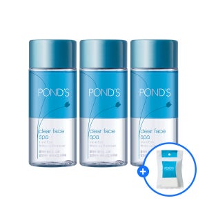 폰즈 클리어 훼이스 스파 립앤아이 메이크업 리무버 120ml 3개 +(증정)폰즈 화장솜 30개입