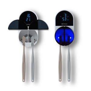 원프라임 2인용 칫솔 살균기 OP-703 비틀 UV-C살균 빅팬 건조 벽걸이 무선 가정용