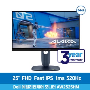 [재고보유 당일출고] Dell 에일리언웨어 게이밍 모니터 FHD 320Hz Fast IPS 0.5ms AW2525HM 피벗 회전 PC방 PC카페 견적가능