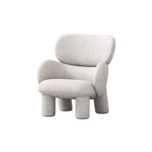 알로소 엘머 패브릭 소파 스툴미포함, 스칼렛/쉘, 1인용