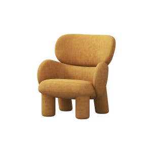 알로소 엘머 패브릭 소파 스툴미포함, 스칼렛/마리골드, 1인용