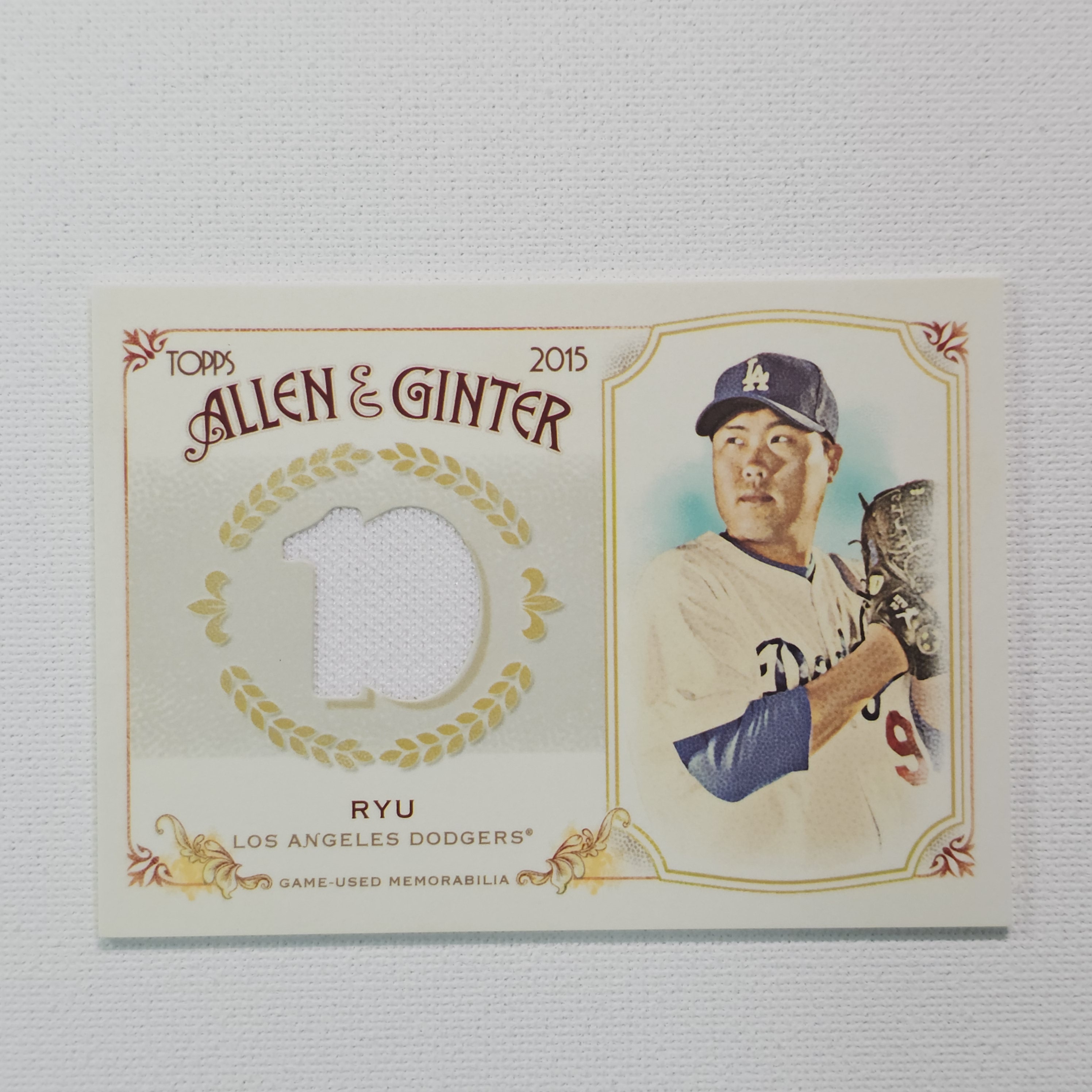 2015 Topps Allen & Ginter’s Relics B Hyun-Jin Ryu 류현진 실착 렐릭 야구카드 / MLB-150