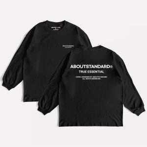 어바웃스탠다드 트루에센셜 코튼 그래픽 긴팔 면 티셔츠