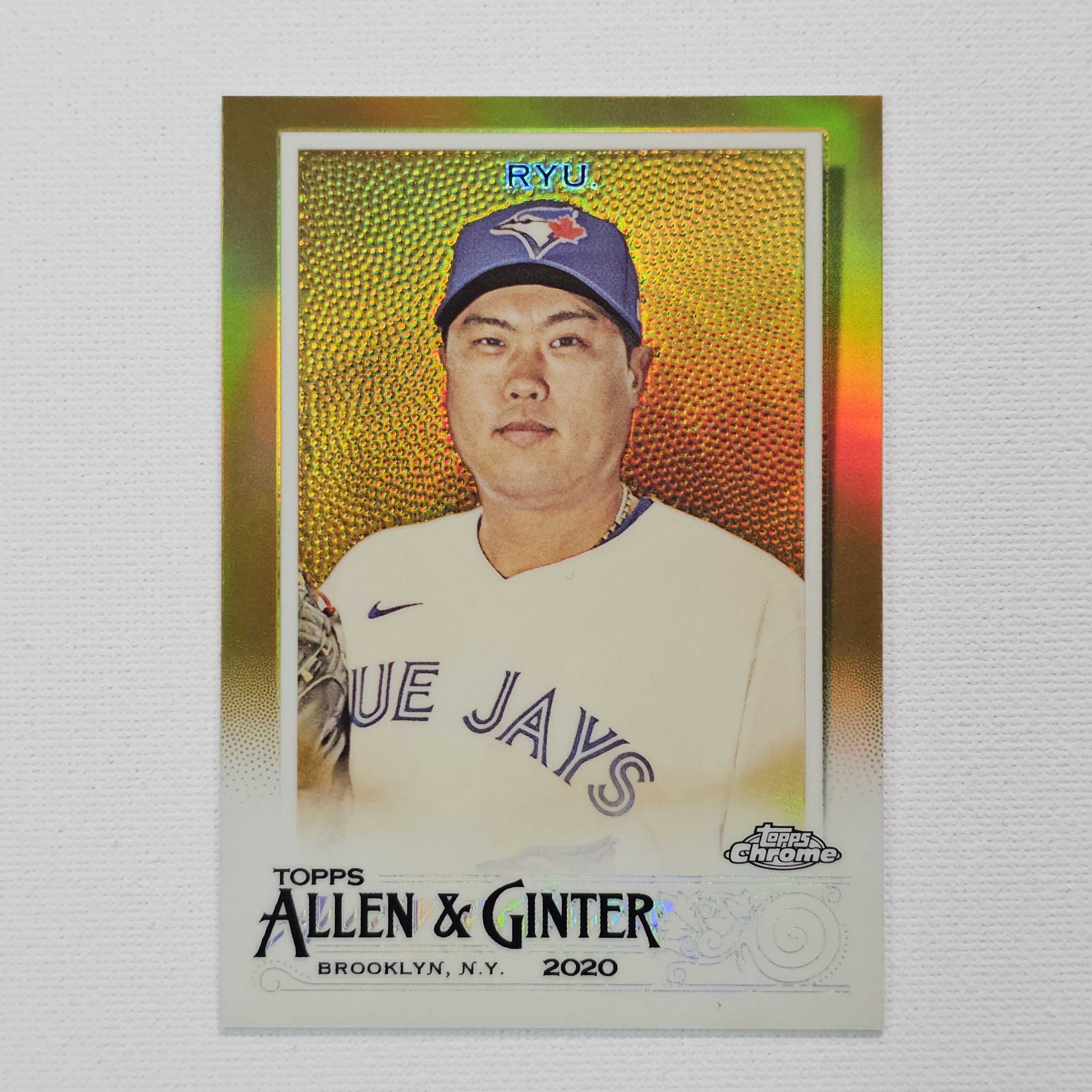 2020 Topps Allen & Ginter Chrome Gold Refractor /50 Hyun-Jin Ryu 류현진 야구카드 / MLB-122