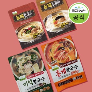 칠갑농산 BEST 6종 들깨수제비 들깨 홍게 미역 칼국수 생쫄면 불닭쫄면