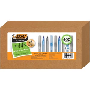 BIC 빅 라운드 스틱 엑스트라 라이프 볼펜 400개입 사무실 사무용 대용량