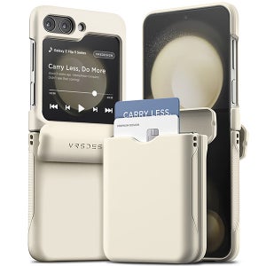 베루스 갤럭시 자동 힌지보호 풀커버 카드 2장 수납 모던 고 크림, 갤럭시Z 플립5