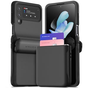 베루스 갤럭시 자동 힌지보호 풀커버 카드 2장 수납 모던 고 블랙, 갤럭시Z 플립4