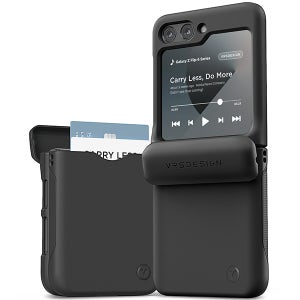 베루스 갤럭시 자동 힌지보호 풀커버 카드 2장 수납 모던 고 블랙, 갤럭시Z 플립6