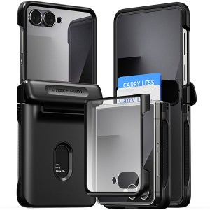 베루스 갤럭시 자동 힌지보호 풀커버 카드 2장 수납 모던 고 블랙, 갤럭시Z 플립7