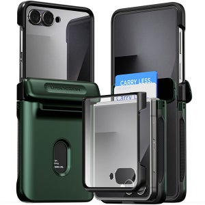 베루스 갤럭시 자동 힌지보호 풀커버 카드 2장 수납 모던 고 메탈릭그린, 갤럭시Z 플립7