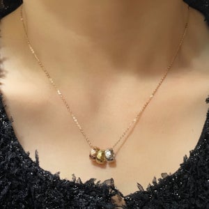 14k 18k 삼색링 쿠션 패턴트 목걸이(팬턴트 세개가 셋트)