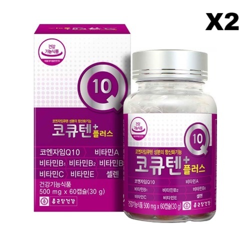 종근당건강 코엔자임 코큐텐 플러스 500mg 60캡슐, 2개