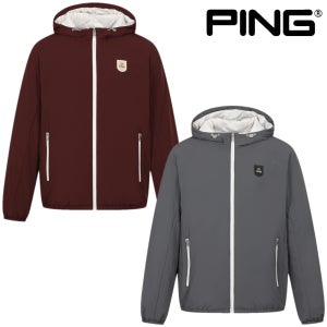 핑 골프웨어 남성 골프 패딩 점퍼 집업 솔리드 후드 스윙 자켓 간절기 어패럴 E3JP281